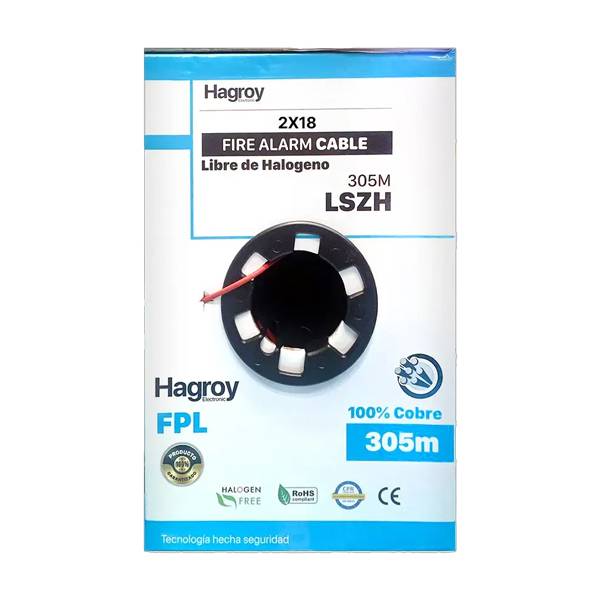 CABLE DE ALARMA CONTRA INCENDIO 2X18 AWG UNSHIELD LSZH / CERO HALOGENO