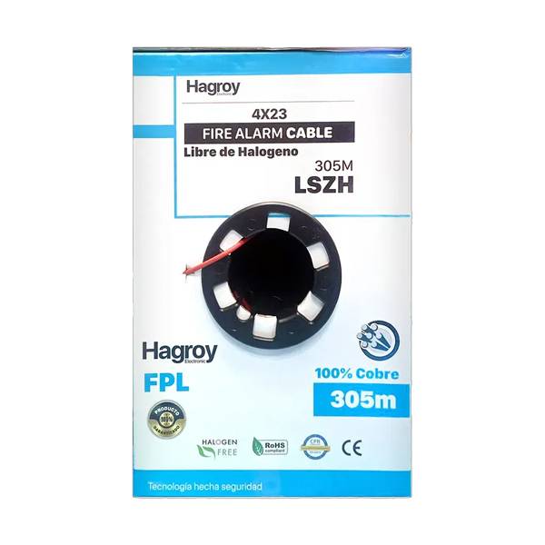 CABLE DE ALARMA CONTRA INCENDIO 4X23 AWG C/UL SIN BLINDAJE / LSZH (CERO HALOGENO)