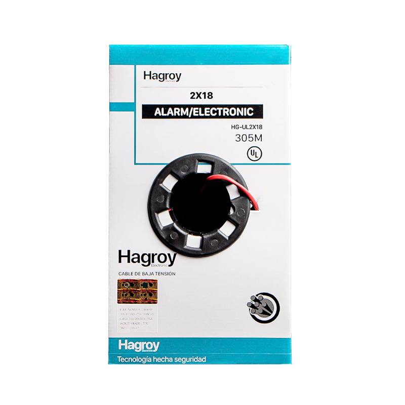 CABLE DE ALARMA CONTRA INCENDIO 2X18 C/UL SIN BLINDAJE / 305M