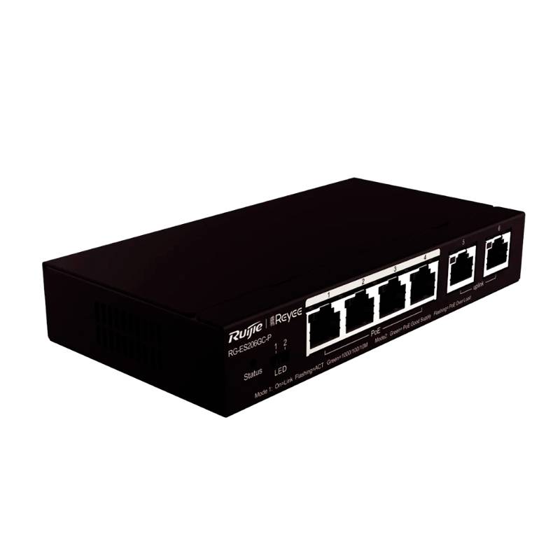 SWITCH 6 PUERTOS GIGABIT 4P POE POE+ 2P UP LINK 54W CLOUD