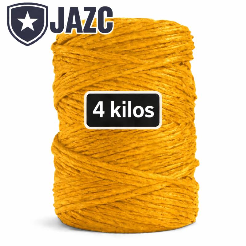 RAFIA TRENZADA 2 HEBRAS CONO DE 4KG (COLORES)
